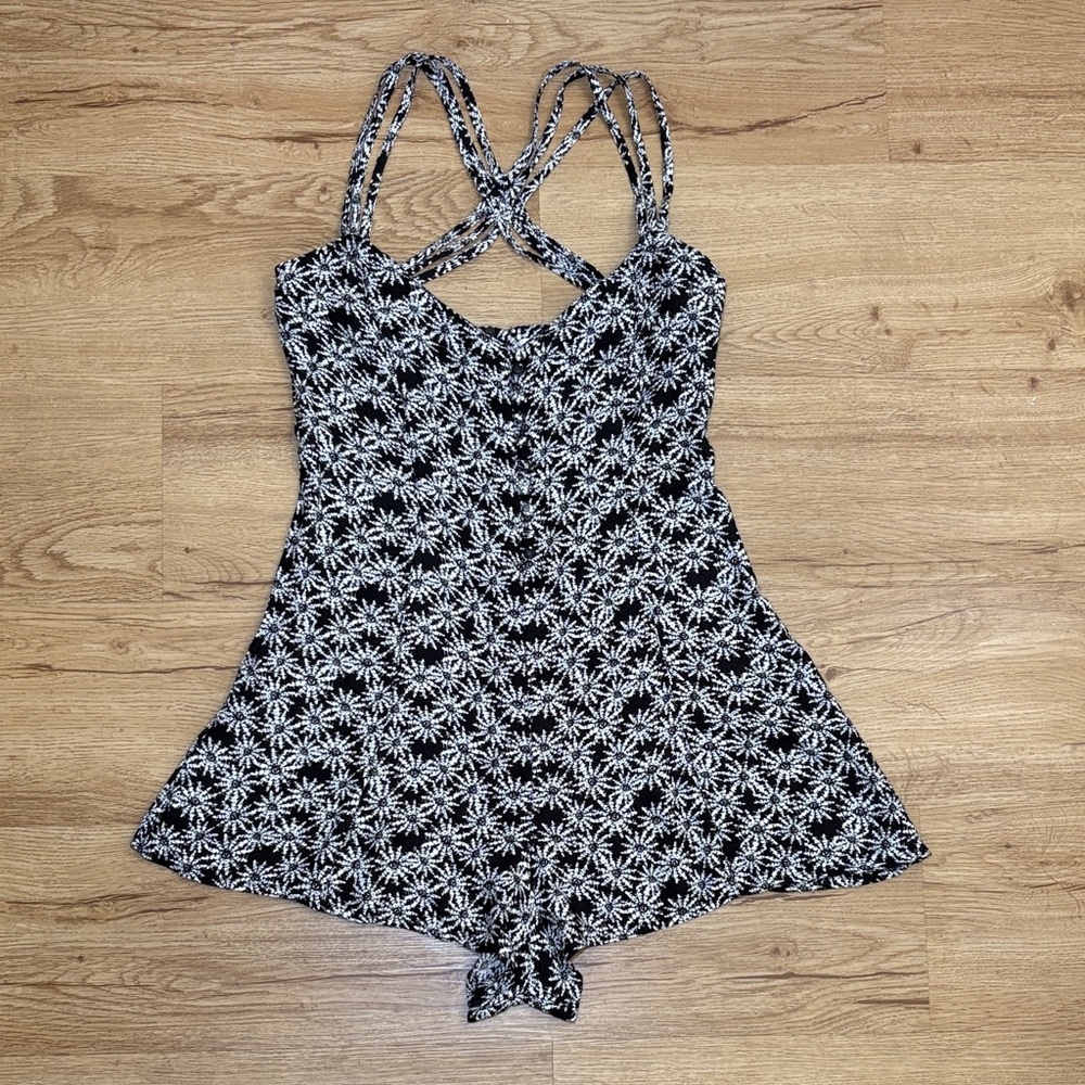 American Rag Black and White Patterned Romper